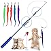 KABB Retractable Cat Teaser Wand with 5 Piece Refills, Interactive Feather Toy for Cats & Kittens