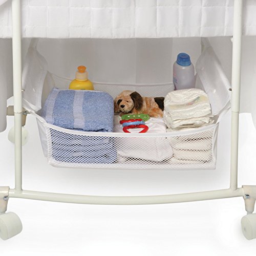 Badger Baskets 30060 Majesty Baby Bassinet with Canopy White Bedding,