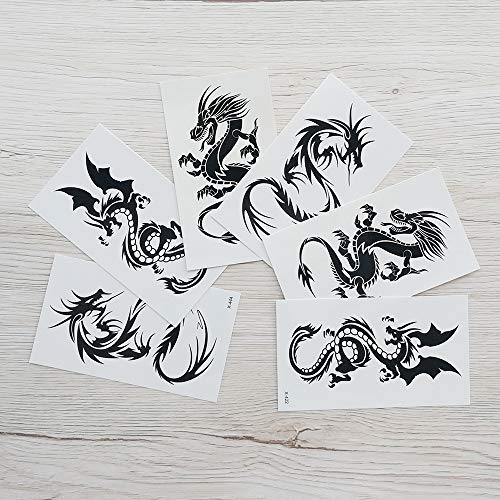 Small dragons Temporary Tattoos Stickers for kids Women Men Girls 6 Sheets, Fake dragon lovely Tattoos Paper Body Sticker Set Party Favors,waterproof and Long Lasting body tattoos by Yesallwas (Set 1)