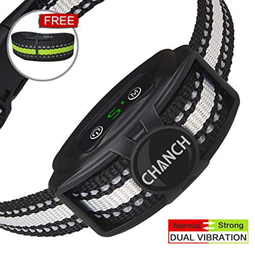 Bark Collar Rechargeable [Upgraded 2020] – Anti Barking Collar for Dogs – No Shock Bark Collars with Dual Vibration Motor – Humane Dog Bark Collar Stop Barking for Small Medium Dogs