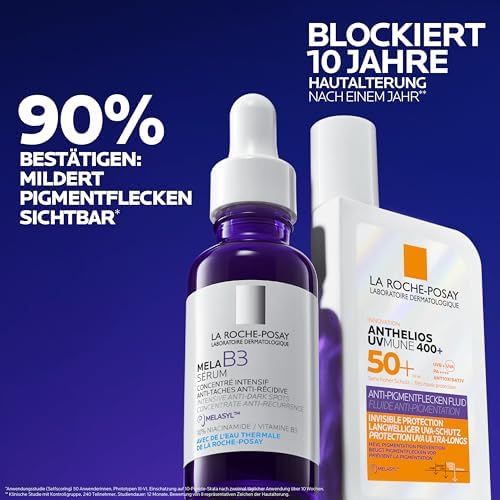 Anthelios UVMUNE 400 Anti-Pigmentflecken Fluid LSF 50+, Effektiver Sonnenschutz mit Mexoryl 400 gegen langwellige UV-Strahlen, Für zu empfindliche, zu Pigmentflecken neigende Haut, 50ml