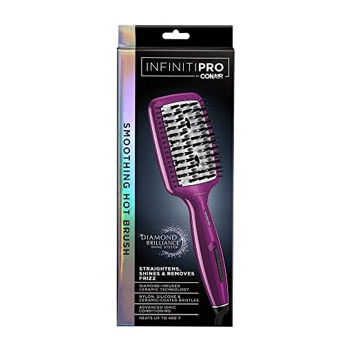 Infiniti Pro by Conair Diamond-Infused Ceramic Smoothing Hot Brush/Straightening Brush; Pink - Image 4