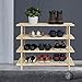 Furinno Pine Solid Wood 4-Tier Shoe Rack, Natural
