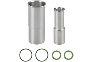 LEETUTA Aluminum Rear AC Block Off Kit for Ford E Series Econoline Van 1998-2017 (NPT Connector, Silver)