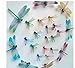 Amaonm 20pcs 3D Colorful Dragonfly Vividly Stickers Making Stickers DIY Ornament Party Kidgarden Wall Stickers Wall Decal Man-Made vividly Dragonfly Art Decor Decals