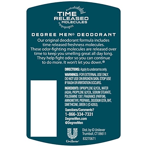 Degree Deodorant Mens Time Released Arctic Edge 3 Ounce (6 Pack)