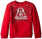 Star Wars Boys' Vader Graphic Long Sleeve Top, Red, Medium