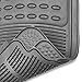 OxGord Ridged All-Weather Rubber Floor-Mats - Waterproof Protector for Spills, Dog, Pets, Car, SUV, Minivan, Truck - 3-Piece Set, Gray