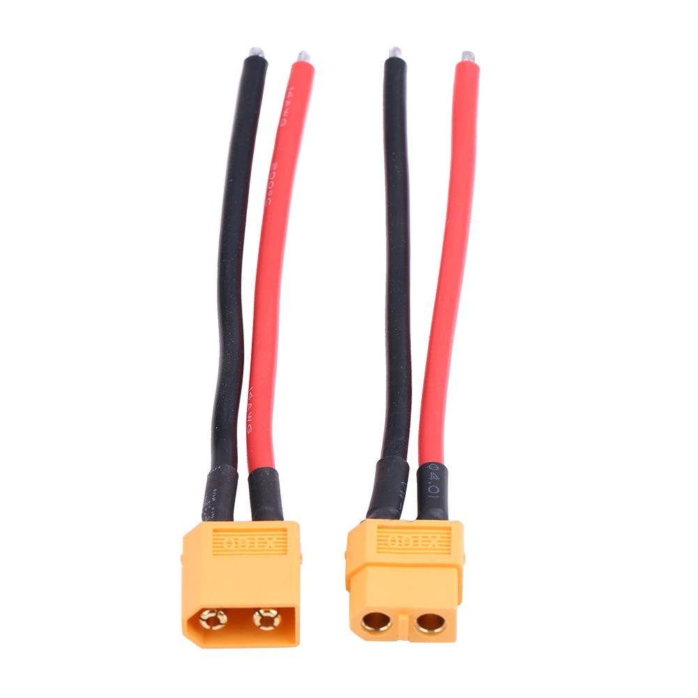 2 Set XT60 Female Male Cable, Connector Adapter 14AWG Silicone Cable Wire RC Accessory
