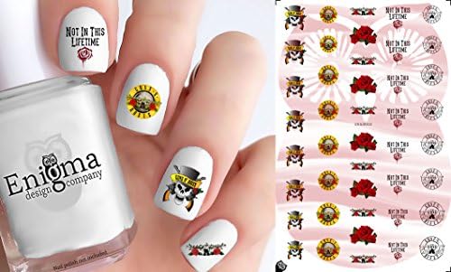 Guns n' Roses Accessories (Clear Vinyl, Peel & Stick Nail Decals with White)