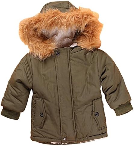 VIVIQ Baby Boy s' Winter Warm Coat Hoodie Parka Outerwear Jacket (2-3Years, Army Green)