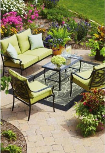 Amazon Com Hillcrest 4 Piece Patio Conversation Set Seats 4