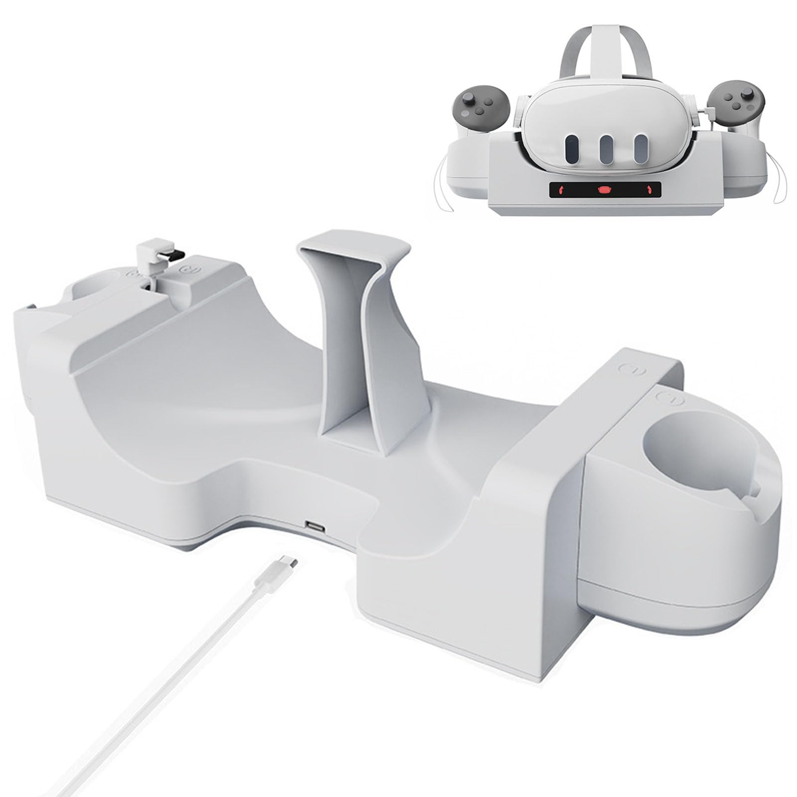 LICHIFIT Wall-mounted/Desktop Charging Dock for Meta Quest 3 VR Headset and Handle Charging Base Stand Station for Quest3 VR Charger Accessories