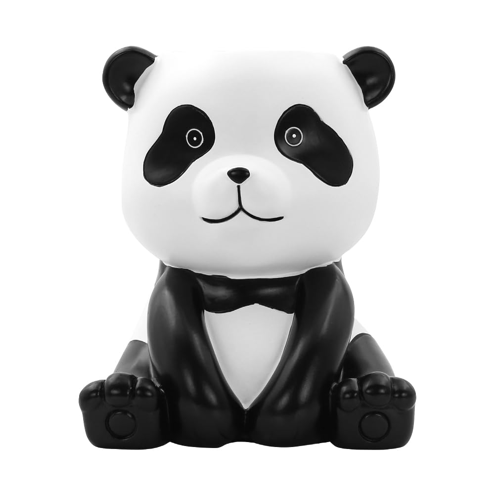 Cute Resin Panda Pen Holder,Animal Panda Bear Pencil Cup Pencil Pot Organizer Cartoon Pen Container Pencil Holder Storage Box Home Ornament for Kid Student School Office Desktop Stationery Gift