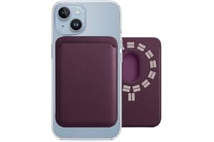 vyaji Mag Safe Wallet with Double-Row Magnets - Minimalism Leather Mag Safe Card Holder - Slim Magnetic Wallet for iPhone 15/14/13/12 Series Model and Magsafe Case - Max Fit 3 Cards