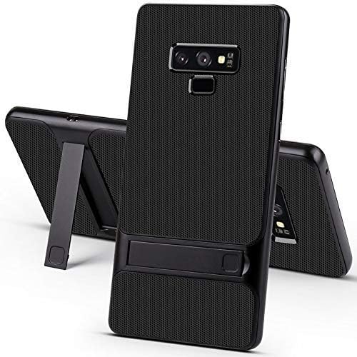 LEMCAS Dual Hybrid TPU Shock Proof Kickstand Back Cover Case for Samsung Galaxy Note 9 - Black