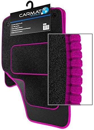 Jeep Grand Cherokee MK2 (1999-2007) Tailored Car Mats Super Velour (1250gm Carpet) Black Pink Rib