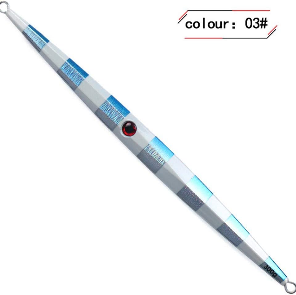 Enjoyyouselves 200g Lures Speed Sinking Luminous Deep Sea Boat Fishing Sea Fishing Iron Plate Laser Road Ferrous Iron Plate Lead Fish Fishing Bait 26CM