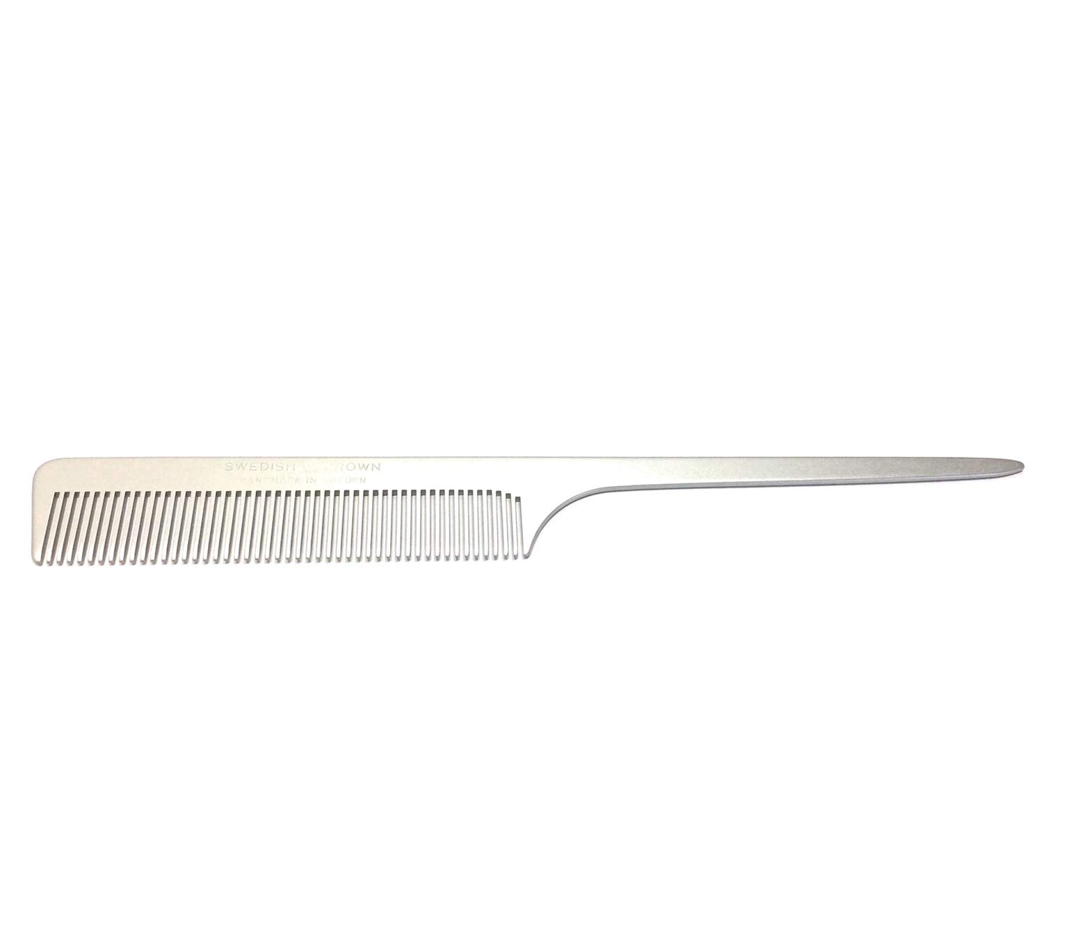 Swedish Crown Professional Hairdressing Comb Aluminium Comb 21 cm (Anti-Static) Salon Design with Even Teeth (2252 A)