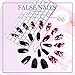 BLINGINBOX False Nails Gothic Full Cover Glossy Fake Nails Shape Nails Sharp Art Stiletto Nail for Women 24Pcs