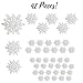 BANBERRY DESIGNS White Glittered Snowflakes - Pack of 42 Plastic Snowflakes Covered in White Glitter - Assorted Sized of Small, Medium and Large Hanging Snow Flakes - Christmas Snowflakes