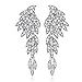 mecresh Vintage Style Wedding Crystal Rhinestone Cluster Chandelier Hollow Dangle Earrings Silver