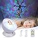 Night Light Projector Ocean Wave,Baby Nursery Music Night Lamp 12 LED and 7 Colors with Remote Control, Sleep Soothing Bedside Lamp Home Decor Light for Kids Gift (White)