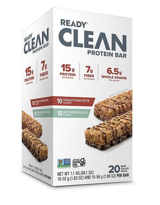 Ready Protein Bars with 15g Whey Protein, Variety Pack (20-Count)