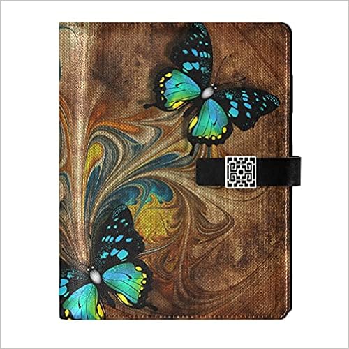 Leather Journal Notebook Vintage Butterfly Refillable Ring Binder Journal Loose Leaf Spiral Diary Business Girls Journal for Men Women Gifts A5(6.7x9.2in)