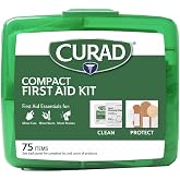 Curad Compact First Aid Kit, Green 75 Items, 1 Each