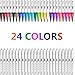 Dual Brush Pens set, Sttye Dual Tip Watercolor Markers 24 Color 0.4 Fineliners for Adult Kids Coloring Books Bullet Journal Calligraphy Lettering