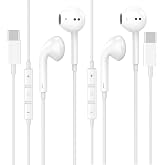2 Pack USB C Wired Earbuds Headphones for iPhone 18 17 16 Pro Max 15 in Ear | USBC in-Ear Headphones Wired Type C iPhone 18 17 16 Earbud Earphones Headsets with Microphone