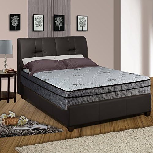 Spinal Solution 13-inch Soft Encased Hybrid Eurotop Pillowtop Memory Foam Gel Innerspring Fully Assembled Mattress, Good for The Back, Queen Size