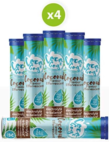 Rehydration Effervescent - Coconut Flavour for Travel and Sport, Inc. Electrolytes, B Vitamins & Magnesium (18 Tubes (360 Tablets) Expiry Date 09/2019