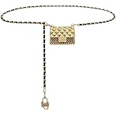 BEMYLV Mini Chain Belt Purse Gold Waist Bag for Women Detachable Fashionable Trendy Fanny Pack for Dresses Jeans