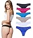 Micolin Underwear Women, Thong Panties Lace Bikini Seamless Sexy Invisible-6 Pack Colors