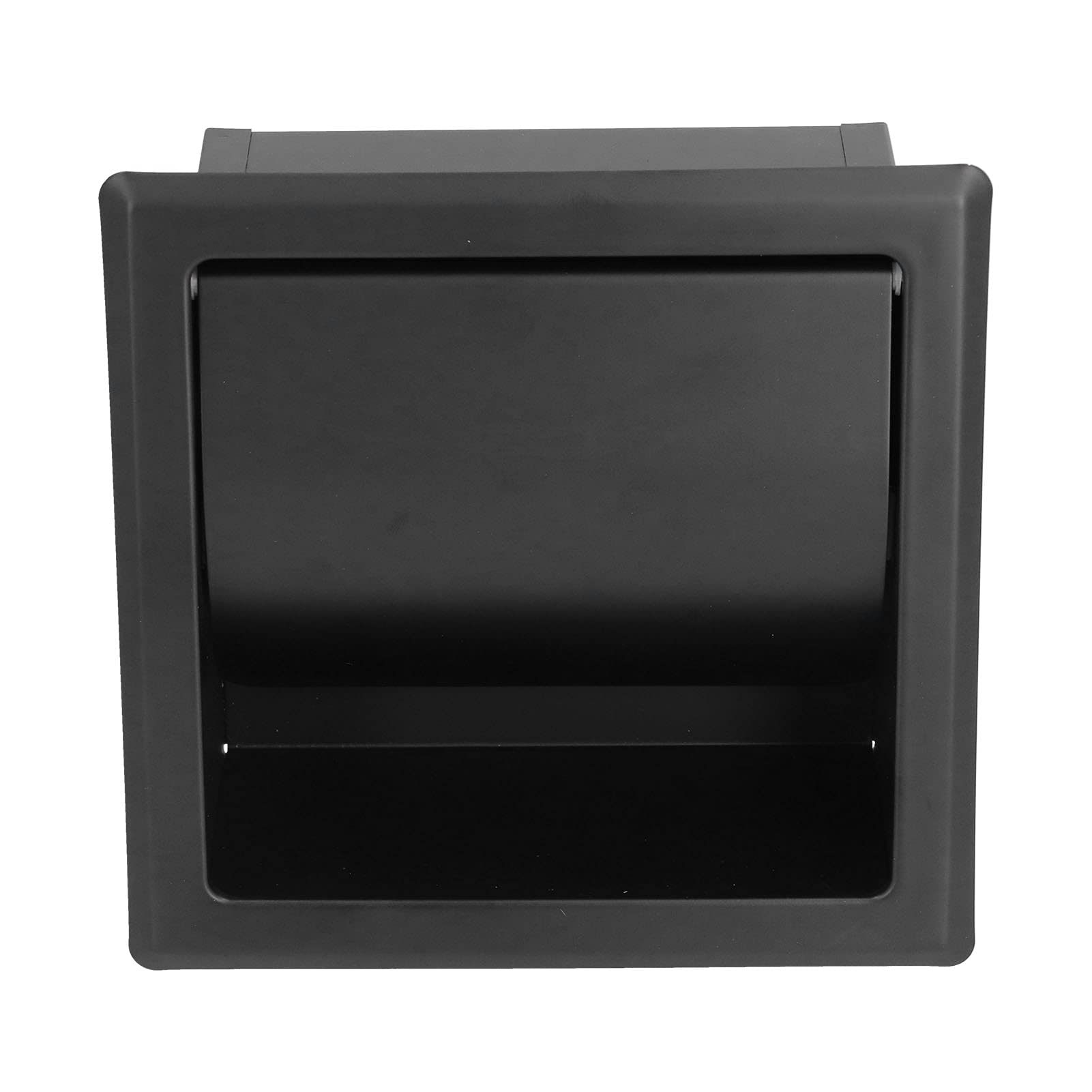 Drikou Recessed Toilet Paper Holder, Stainless Steel Waterproof Recessed Wall Mount Chrome Finish with Cover Roll Paper Holder Tissue Dispenser, Tissue Holder, for Home Bathroom Hotels Black