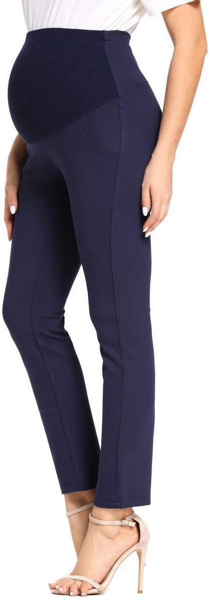 Foucome Womens Maternity Bootcut Stretch Career Dress Pants Work Office Over-Bump Trousers