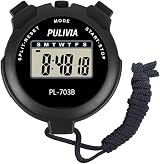 PULIVIA Sports Stopwatch Timer Lap Split Digital Stopwatch with Clock
