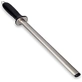 Navaris Diamond Sharpening Steel - 12" (31cm) Oval Knife Rod Sharpener for Honing Kitchen Knives - Lightweight and Durable fo