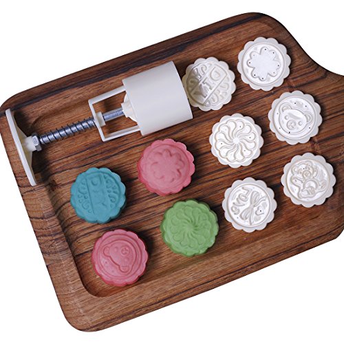 DIY Cookie Stamps with 6 Stamps, 50g Cookie Press Moon Cake Mold Mid Autumn Festival Cake Cutter Mold - Thumbnail 6