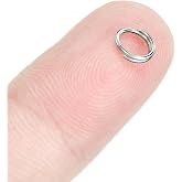 HOLAILS Mini Double Loop Split Jump Rings for Jewelry Making, Stainless Steel Easy-Open Split Rings for Necklaces Bracelets Keychains Pet Tags DIY Craft(100PCS 0.24 inches, Silver)