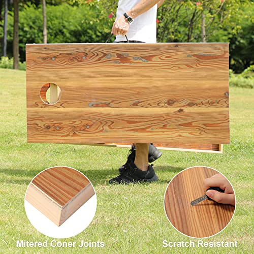 UKASE Solid Wood Cornhole Set Portable Bean Bags Toss Game Regulation