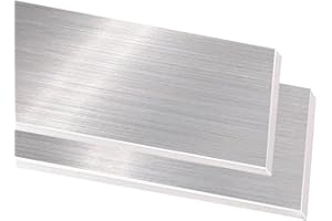 Tynulox 304 Stainless Steel Flat Bar, 22 Gauge(0.8mm) × 1" × 10", 2Pcs, Brushed Finsh Steel Sheet, One-Sided Film Steel Plate for Industry Machinery DIY Engineering Home Decoration