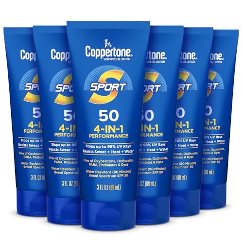Coppertone Sport Sunscreen Lotion SPF 50, Sweat, Heat and Wate... 51ov3SopKwL