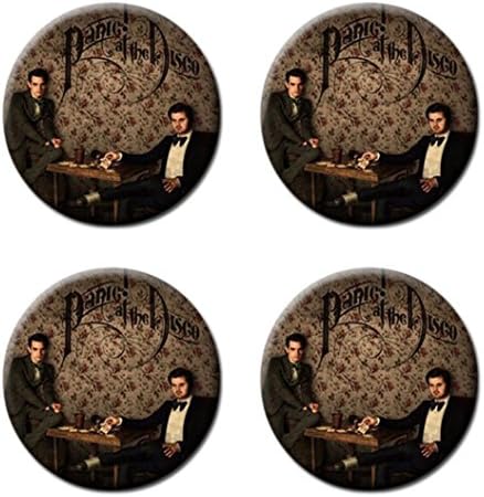 Panic At The Disco Custom Style Classic Cork Pad Mat-Round Coasters 4 Piece Set Cup Mat Mug Can Water Bottle Drink kichen house