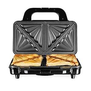 Tower T27013 Deep Fill Sanwich Maker with Extra Deep and Easy to Clean Non-Stick Ceramic Plates, Automatic Temperature…