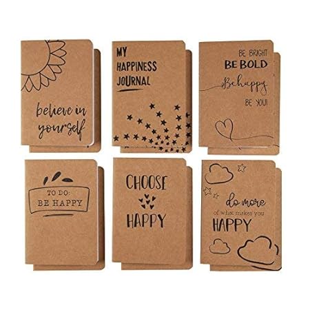 12 Pack Kraft Paper Notebooks, Happy Journal for Kids, Teens, Artists and College Students, 80 Lined Pages, Sunshine…