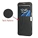 MTRONX Phone Case for Samsung GalaxyS7 Edge, S7 Edge, Window View Magnetic Closure Twill PU Leather Ultra Folio Flip Slim Case Cover Edge - Black(MG1-BK)