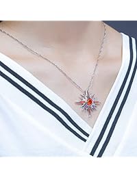 cinily creado ópalo de fuego naranja naranja granate rodio chapado en mujeres joyería colgante de piedras preciosas 1 1 4"